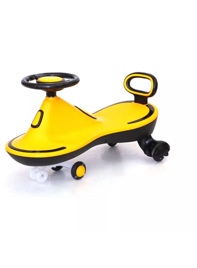 سيليكشن سيارة ملتوية للأطفال بالموسيقى والإضاءة – Ride On Wiggle Car بدون بدالات – لون أصفر – من 2 إلى 6 سنوات - Image 1